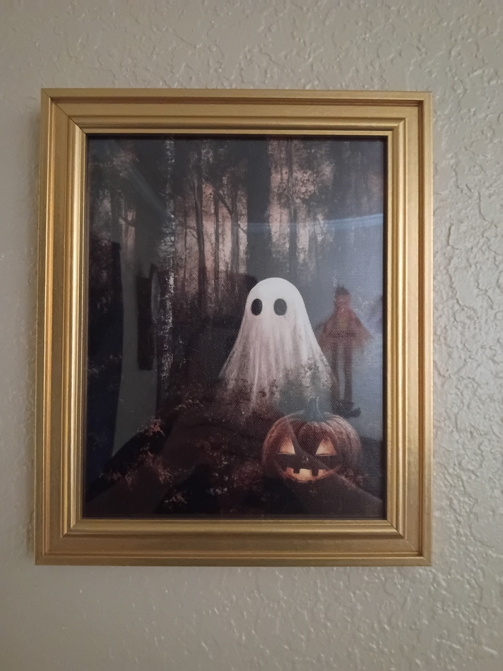 Gold Framed Halloween Ghost Wall Art